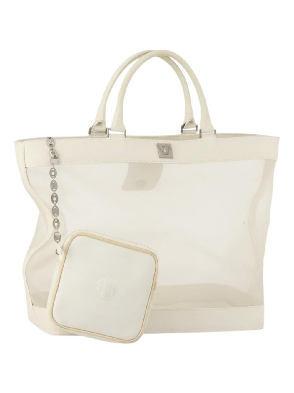 Gianni Versace mesh Tote Bag Nylon White